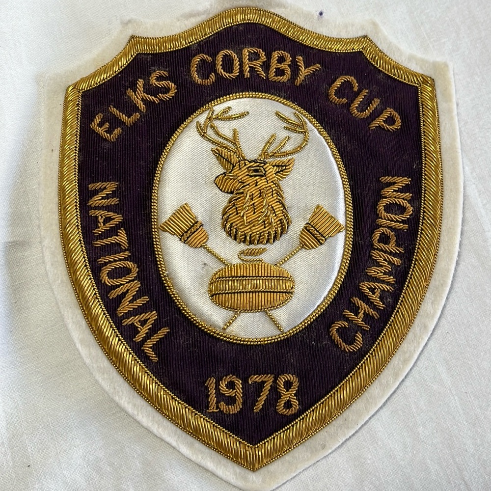 Vintage Elks Corby Cup curling national champion Embroidered Patch/badge/crest